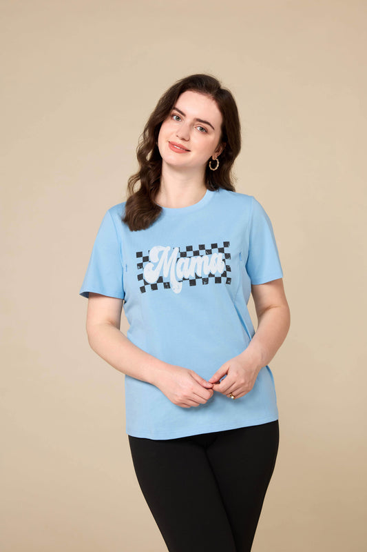 Mama Long-Staple Cotton Nursing T-Shirt