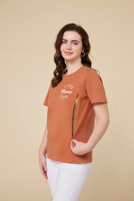 Tired Moms Club Long-Staple Cotton Nursing T-Shirt