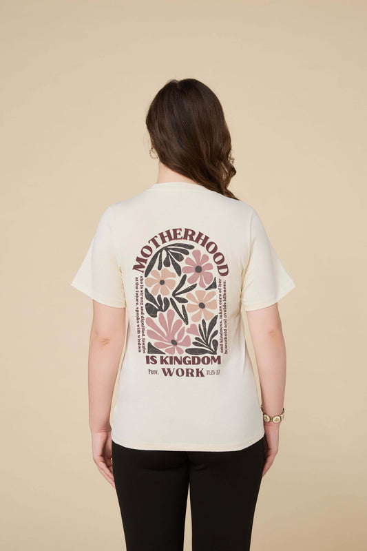 Motherhood Is Kingdom Work Long-Staple Cotton Nursing T-Shirt