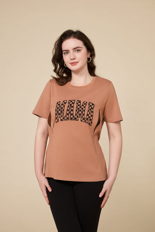 Distressed Mama Long-Staple Cotton Nursing T-Shirt