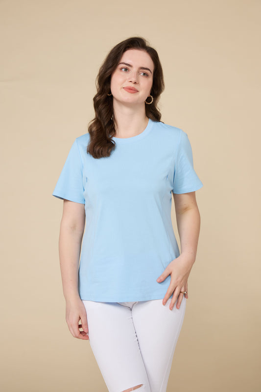 Organic Long-Staple Cotton Nursing T-Shirt-Blue