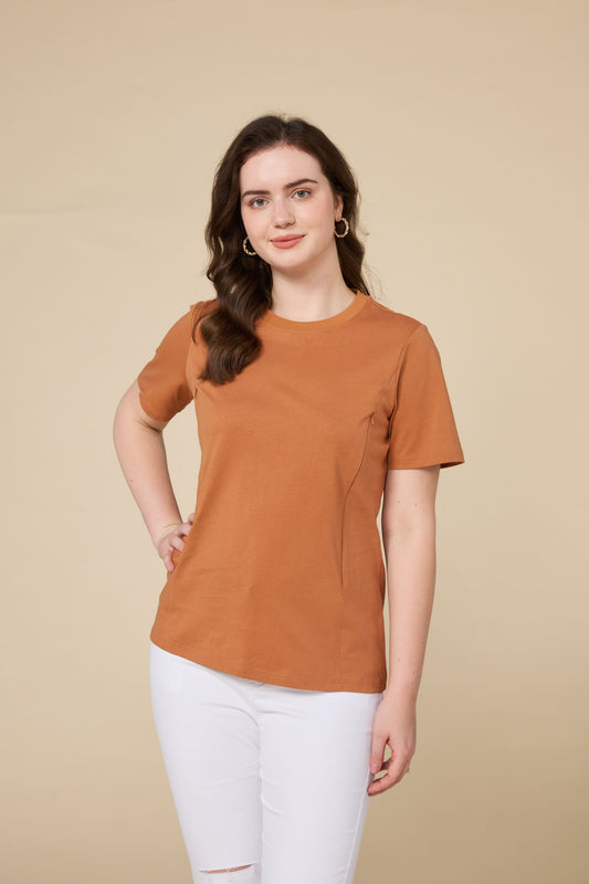 Organic Long-Staple Cotton Nursing T-Shirt-Bran