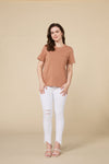 Organic Long-Staple Cotton Nursing T-Shirt-Mocha Mousse