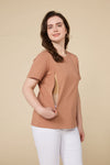 Organic Long-Staple Cotton Nursing T-Shirt-Mocha Mousse