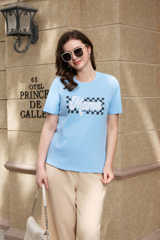 Mama Long-Staple Cotton Nursing T-Shirt
