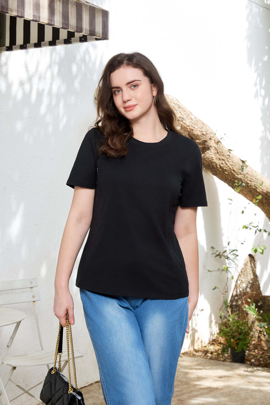 Organic Long-Staple Cotton Nursing T-Shirt-Black
