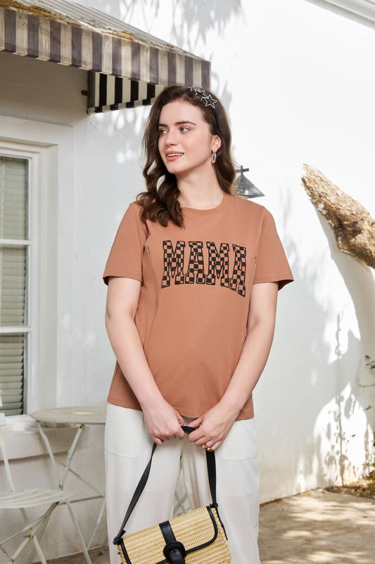 Distressed Mama Long-Staple Cotton Nursing T-Shirt